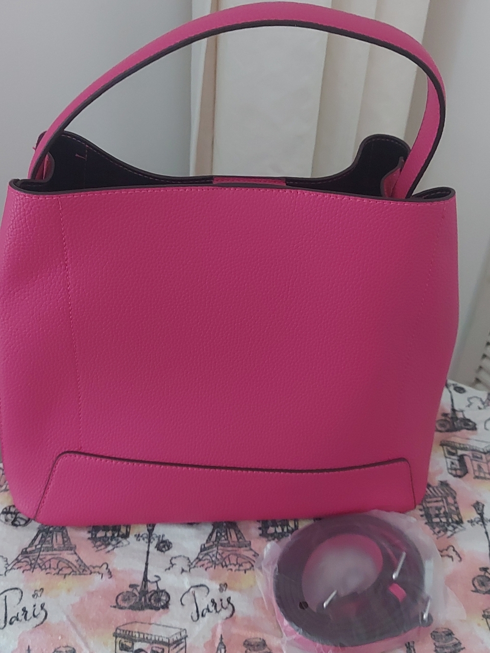Womens Pink Top-Handle Purse - Picture 4 of 8